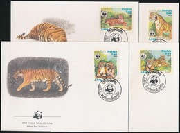 1984 WWF Tigrisek Sor Mi 706-709 4 FDC - Autres & Non Classés