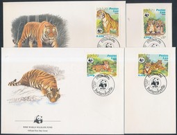 1984 WWF: Tigris Sor Mi 706-709 4 FDC-n - Autres & Non Classés