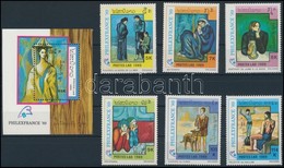 ** 1989 Bélyegkiállítás, Festmény Sor + Blokk,
Stamp Exhibition, Paintings Set + Block
Mi 1162-1167 + Mi 129 - Otros & Sin Clasificación