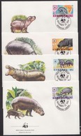 1984 WWF Vízilovak Sor Mi 1315-1318 4 FDC-n - Andere & Zonder Classificatie