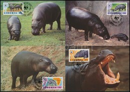 1984 WWF: Törpe Víziló Sor 4 Db CM-en Mi 1315-1318 - Andere & Zonder Classificatie