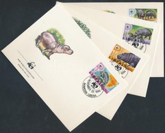 ** 1984 WWF: Törpe Víziló Sor 4 Db FDC-n Mi 1315-1318 - Other & Unclassified