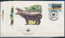1984 WWF: Törpe Víziló Sor Mi 1315-1318 4 Db FDC-n - Andere & Zonder Classificatie