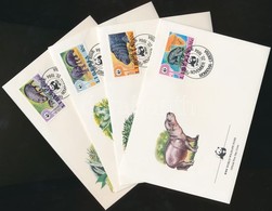 ** 1984 WWF: Vízilovak Sor Mi 1315-1318 + 4 FDC - Autres & Non Classés