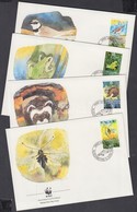 1989 WWF Kisméretű állatok Sor Mi 967-970 4 FDC - Autres & Non Classés