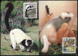 1988 WWF Lemurok Sor Mi 1110A - 1113A 4 Db C-n - Andere & Zonder Classificatie