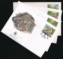 1995 WWF: Ködfoltos Párduc Sor Mi 557-560 4 Db FDC-n - Autres & Non Classés