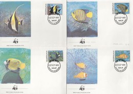 1986 WWF: Halak Sor Mi 1198-1201 4 Db FDC-n - Otros & Sin Clasificación