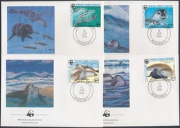 1986 WWF Fókák Sor 4 FDC-n Mi 871-874 - Autres & Non Classés