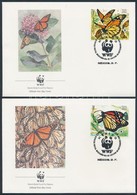 1988 WWF Lepkék Sor Mi 2095-2098 4 FDC - Andere & Zonder Classificatie