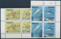 ** 1989 Cápák Sor ívsarki 4-es Tömbökben Mi 128-131 - Other & Unclassified