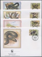 1993 WWF: Kígyók Sor Mi 50-55 4 Db FDC-n - Andere & Zonder Classificatie