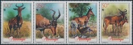 ** 1991 WWF: Antilopok Négyescsík Mi 1231-1234 + 4 Db FDC (gumihiba/gum Disturbance) - Otros & Sin Clasificación