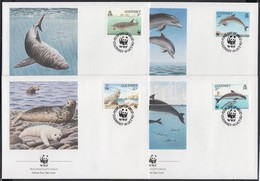 1990 WWF Tengeri állatok Sor 4 FDC-n Mi 497-500 - Other & Unclassified