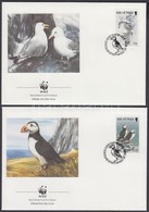 ** 1989 WWF Tengeri Madarak Négyescsík + Ugyanaz A Sor 4 FDC-n Mi 408-411 - Autres & Non Classés