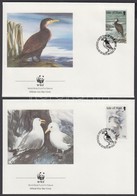 ** 1989 WWF Tengeri Madarak Négyescsík + Ugyanaz A Sor 4 FDC-n Mi 408-411 - Autres & Non Classés