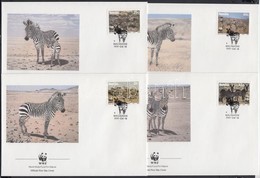 1991 WWF Zebra Sor 4 FDC-n Mi 702-705 - Andere & Zonder Classificatie