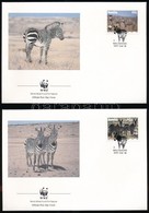 1991 WWF Zebra Sor Mi 702-705 4 Db FDC-n - Otros & Sin Clasificación