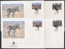 1991 WWF: Hegyi Zebra Sor Mi 702-705 4 FDC-n - Andere & Zonder Classificatie