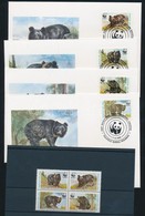 ** 1989 WWF: Örvös Medve Négyestömb Mi 759-762 + 4 FDC - Otros & Sin Clasificación