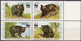 ** 1989. WWF Medvék Mi. 759-762 Négyestömb - Otros & Sin Clasificación