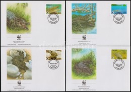 ** 1994 WWF: Krokodil Sor 4 Db FDC-n + Négyestömb  Mi 690-693 - Otros & Sin Clasificación