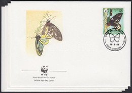 1988 WWF Lepkék Sor Mi 574-577 4 Db FDC-n - Andere & Zonder Classificatie