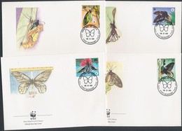 1988 WWF Lepkék Sor Mi 574-577 4 FDC - Autres & Non Classés