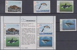 ** 1983 BRASILIANA Nemzetközi Bélyegkiállítás: Veszélyeztetett Tengeri Emlősök Sor Mi 1604-1607 + Blokk Mi 41 - Autres & Non Classés