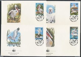 1984 WWF Borzas Gödény Sor 4 FDC-n Mi 4104-4107 - Other & Unclassified