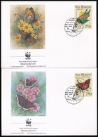 ** 1993 Lepkék Négyescsík Mi 1535-1538 + 4 Db FDC - Other & Unclassified