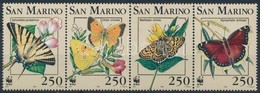 ** 1993 WWF: Pillangók 4-es Csík Mi 1535-1538 + 4 Db FDC + 4 Db CM - Otros & Sin Clasificación