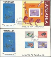 1987 Rovarok Sor FDC-n Mi 399-402 + Blokk FDC-n Mi 65 - Andere & Zonder Classificatie