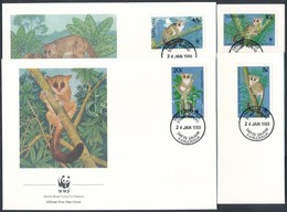 1989 WWF Törpe Galágó Sor Mi 545-548 4 FDC - Autres & Non Classés