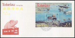 1995 A Disznó éve Blokk FDC-n Mi 4 - Autres & Non Classés