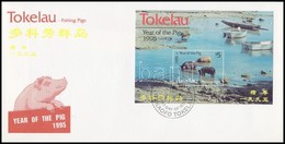 1995 A Disznó éve Blokk FDC-n Mi 4 - Andere & Zonder Classificatie