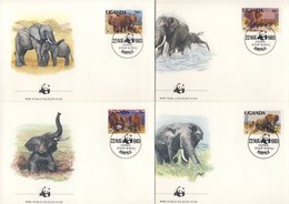 1983 WWF Afrikai Elefánt FDC Mi 361-364 - Other & Unclassified