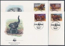 1983 WWF Afrikai Elefánt Sor Mi 361-364 A 4 FDC - Otros & Sin Clasificación