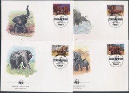 1983 WWF Elefántok Sor Mi 361-364 A 4 FDC - Otros & Sin Clasificación