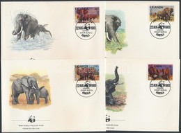 1983 WWF Elefántok Sor Mi 361-364 A 4 FDC - Otros & Sin Clasificación