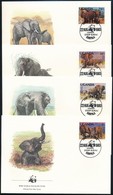 1983 WWF: Afrikai Elefánt Sor Mi 361 A-364 A 4 Db FDC-n - Otros & Sin Clasificación