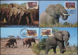 1991 WWF Elefánt Sor CM,
WWF Elephant Set On CM
Mi 960-963 - Other & Unclassified
