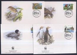 ** 1993 WWF Négyestömb Mi 1290-1294 + A Sor értékei 4 FDC-n - Other & Unclassified