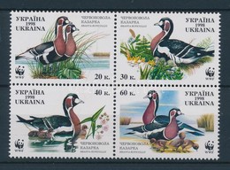 ** 1987 WWF: Vörösnyakú Lúd 'A' Sor Négyestömbben + Kisív Mi 282-285 - Otros & Sin Clasificación