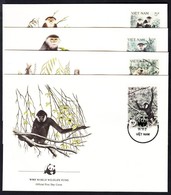 1987 WWF: Majmok Sor 4 Db FDC-n Mi 1827-1830 A Hivatalos Megjelenéshez Képest 70 Nappal Korábbi Dátummal - Sonstige & Ohne Zuordnung