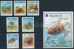 ** 1988 Nemzetközi Bélyegkiállítás FINLANDIA '88, Helsinki: Teknősök Sor Mi 2036-2042+ Blokk Mi 69 - Other & Unclassified