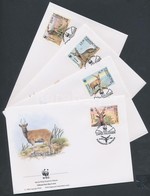 1995 WWF Pödröttszarvú Kecske Sor Mi 61-64 4 FDC - Autres & Non Classés