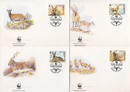 1995 WWF: Pödröttszarvú Kecske 4 Db FDC Mi 61-64 - Otros & Sin Clasificación