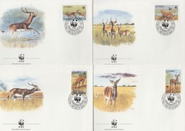 1987 WWF: Antilop Sor Mi 438-441 4 Db FDC-n - Other & Unclassified