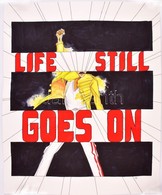Kun Sarolta (1990-): Life Still Goes On. Vegyes Technika, Papír, Jelzett, Feltekerve, 50×40 Cm - Other & Unclassified